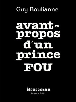 cover image of Avant-propos d'un prince fou